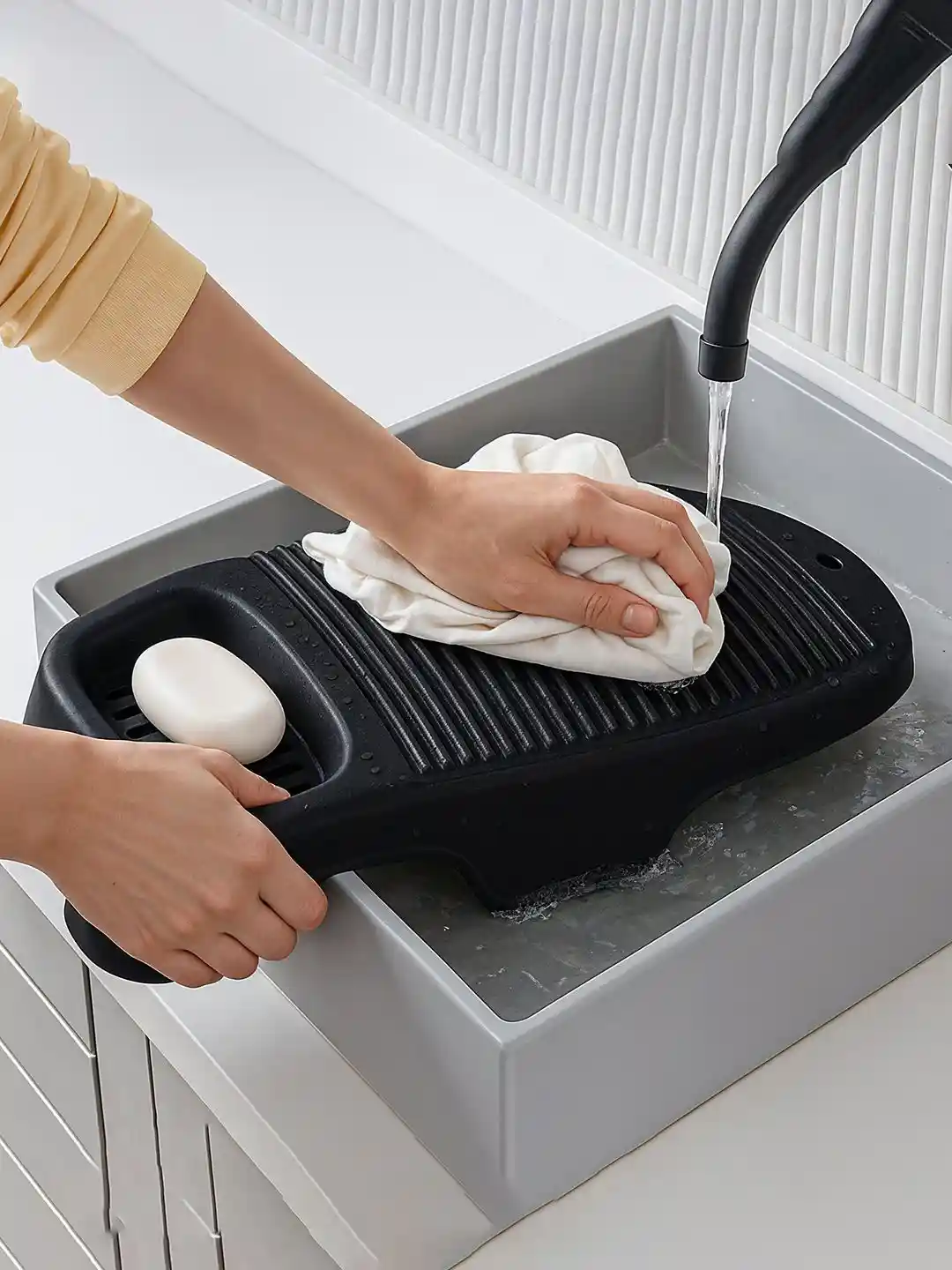Buy Kuber Industries Black Plastic Hand Washboard for Washing