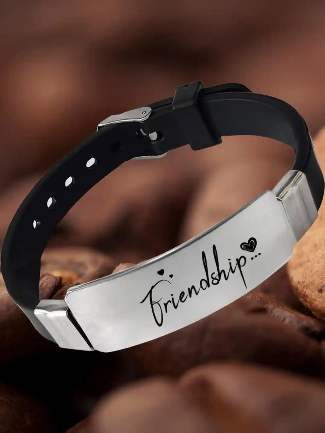 Strap Friendship Leather Bracelets Layers Stainless Steel Silver