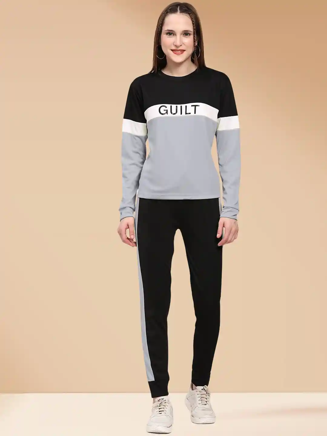 DTR FASHION Women Color Blocked Printed Tracksuits