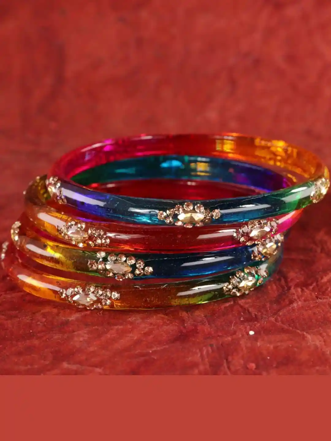 Buy ZULKA Glass Bangles Kada Set For Women Girls With Golden