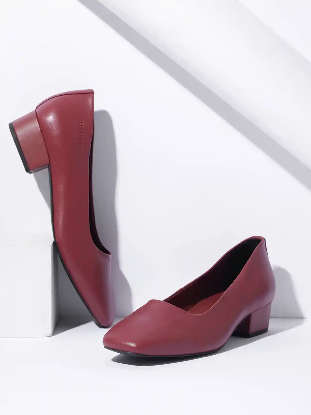 Kenneth Cole Block Heel Leather Pumps