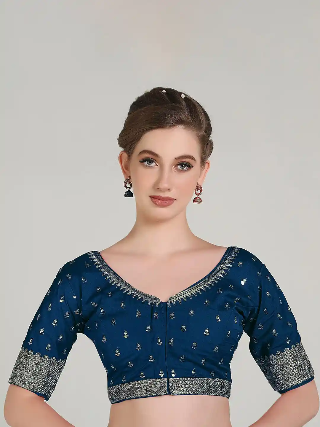 Buy HERE&NOW Aari Work Half Sleeve Saree Blouse Saree Blouse for