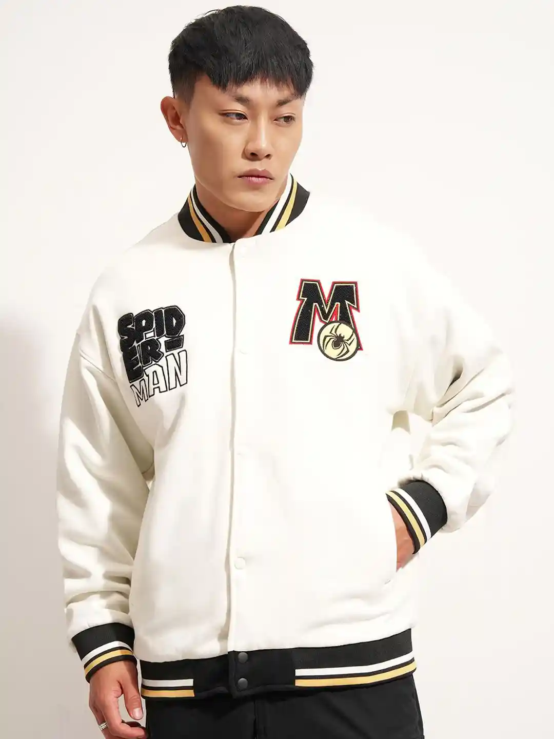 Buy HIGHLANDER Men Graphic Printed Oversized Cotton Varsity Jacket