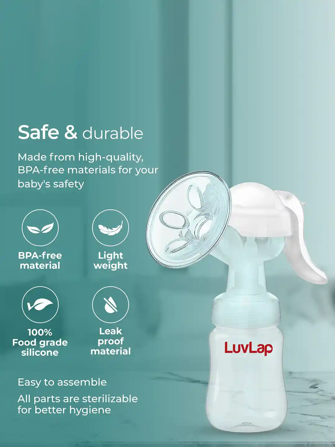 Buy LuvLap 3-Level Suction Manual BPA Free Breast Pump Breast