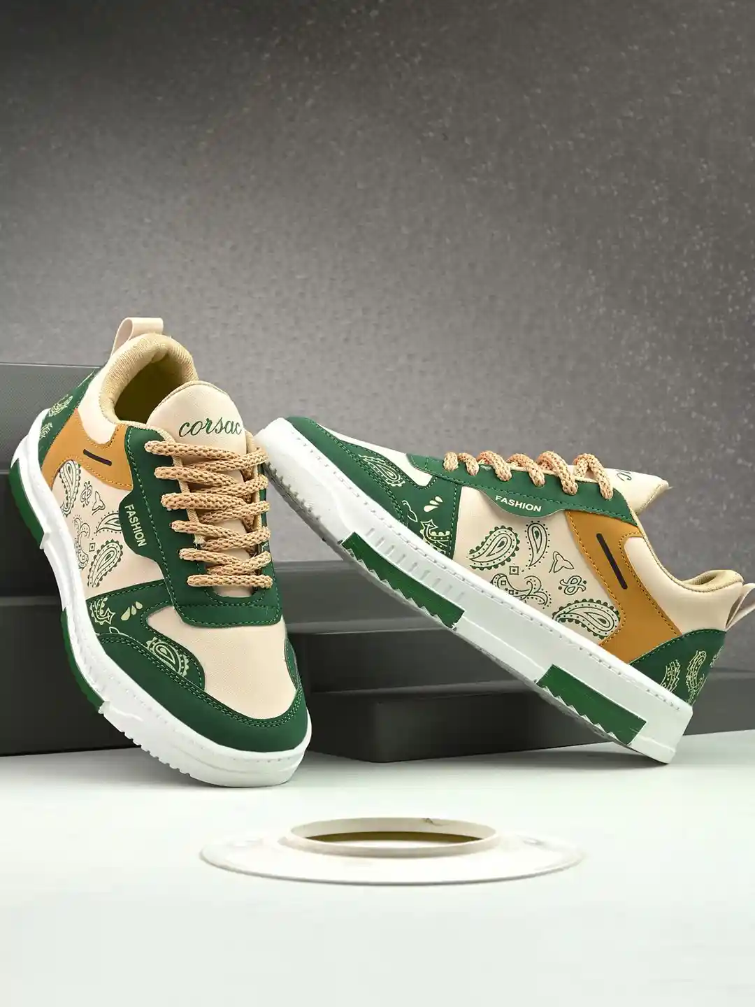 Buy Corsac Flower Men Colourblocked Lace-Ups Sneakers Casual