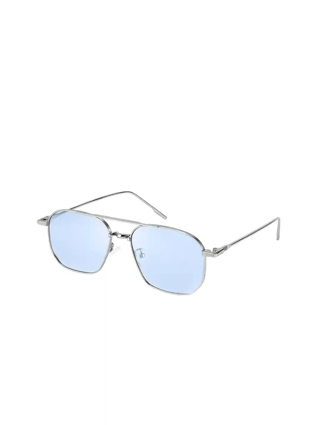Round Sunglasses Silver Sunglasses With Blue Lenses Dervin Retro