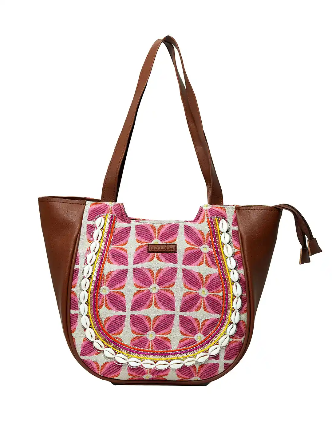 Buy Maisha Women Geometric Baguette Embellished Tote Bag