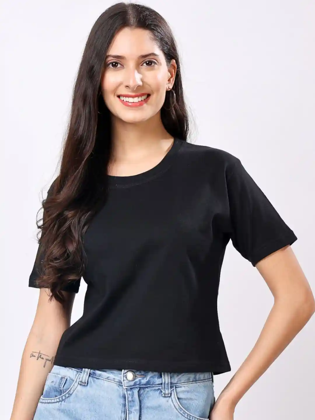 Buy Moda Rapido Cotton Crop T-shirt Tshirts for Women 35201222