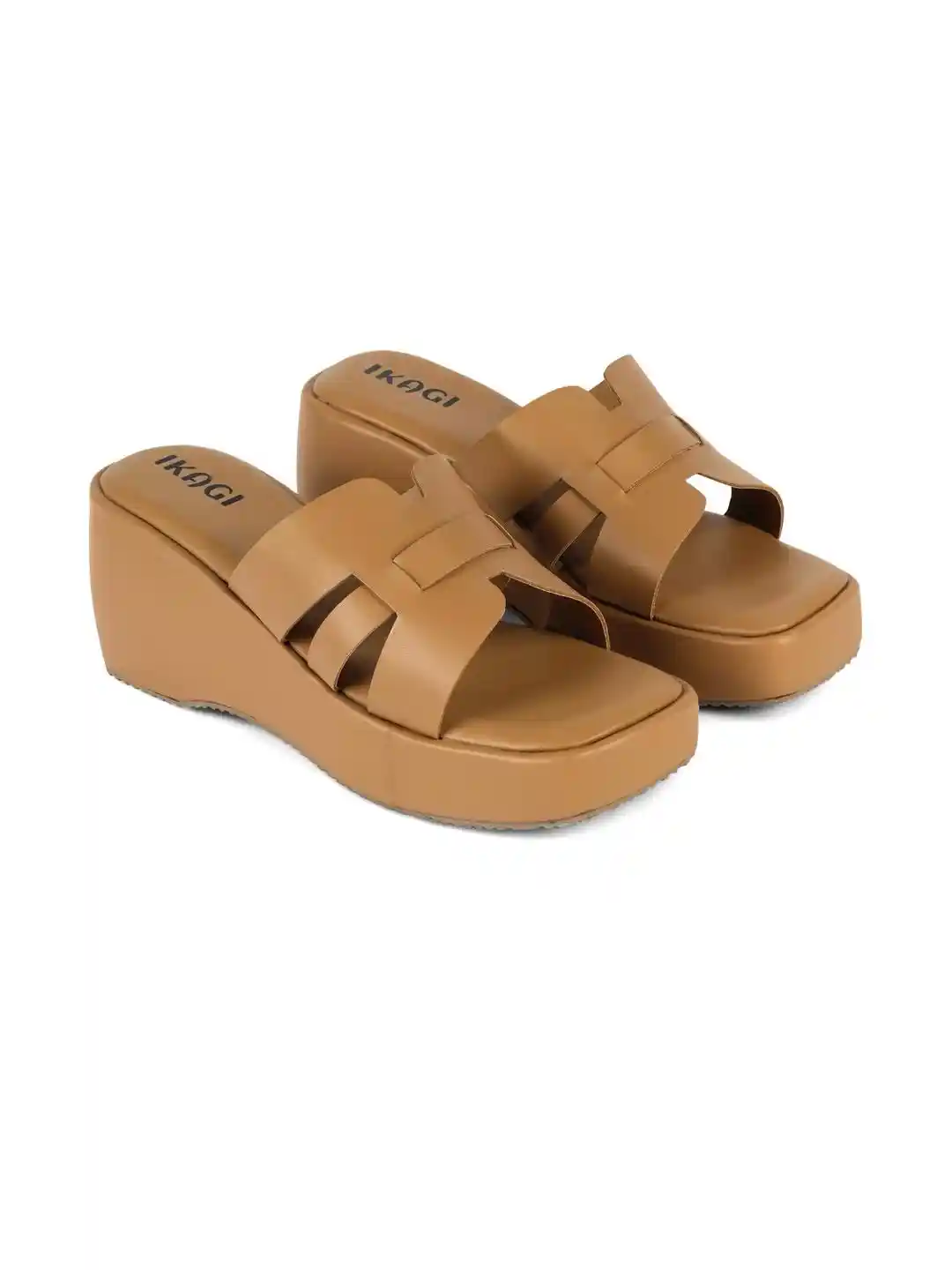 IKAGI Women Beige Platform Sandals
