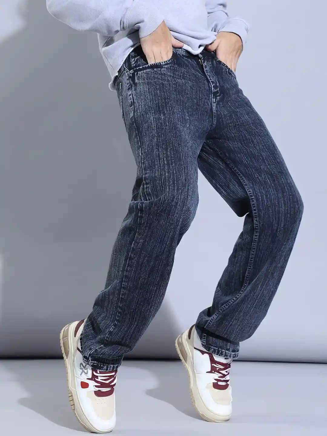 Pin Roll Baggy Jeans TEURN STUDIOS Baggy Light Wash Petite Jeans
