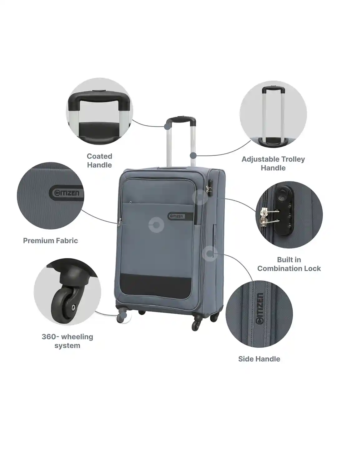 Buy Citizen Set Of Wander Weave Soft-Sided Trolley Suitcase