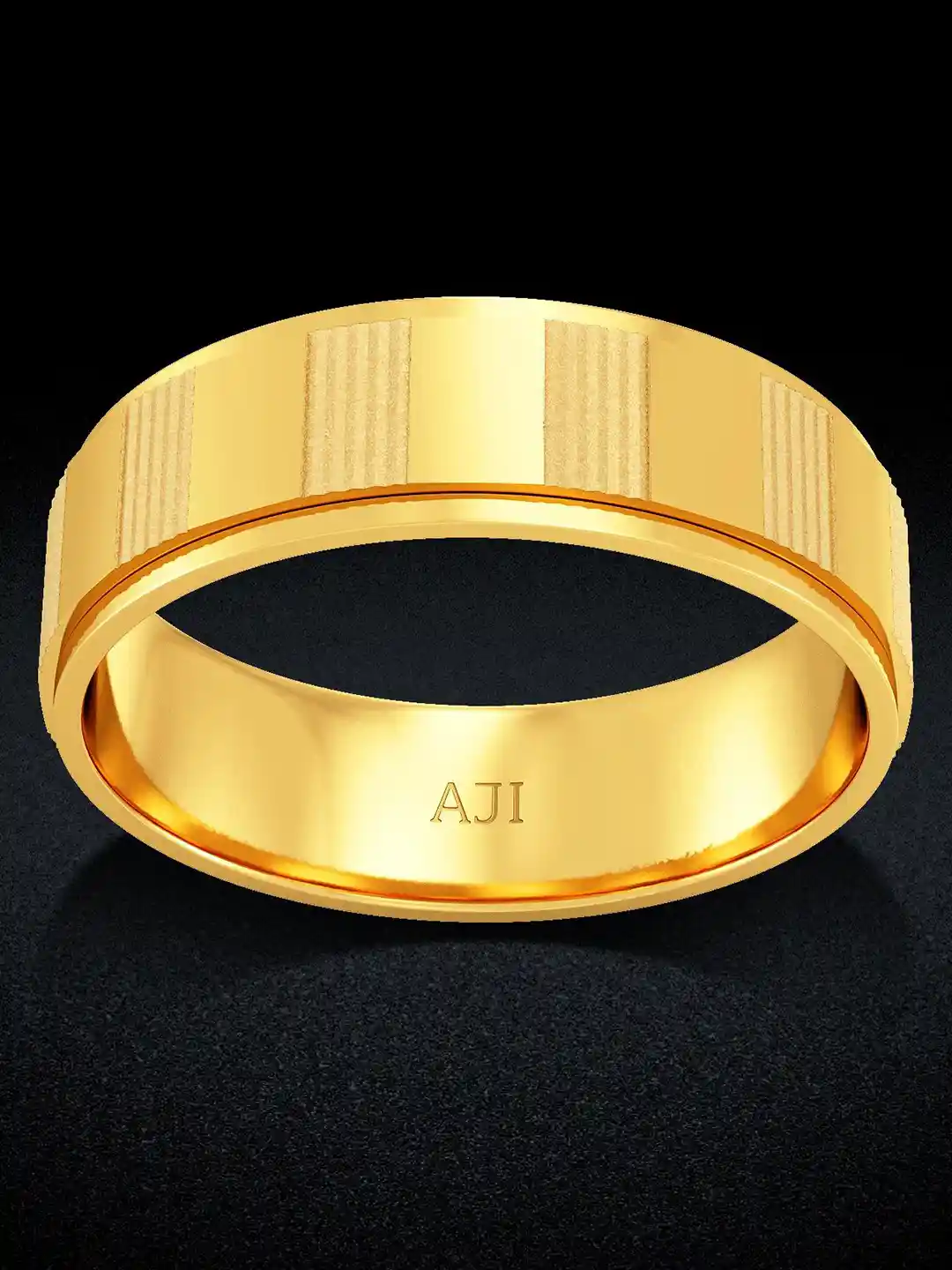 Buy Joyalukkas Men 22 Kt Yellow Gold Opulent Stripe Texture Ring