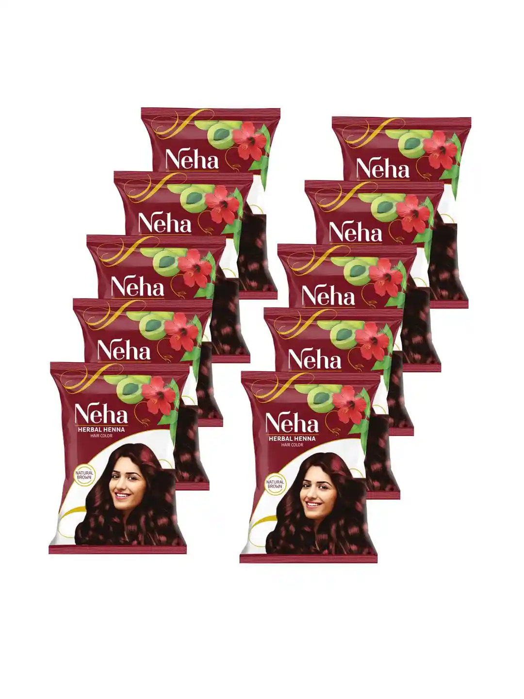 Buy Neha Herbal Set Of 10 Herbal Henna Hair Color - 15 g Each