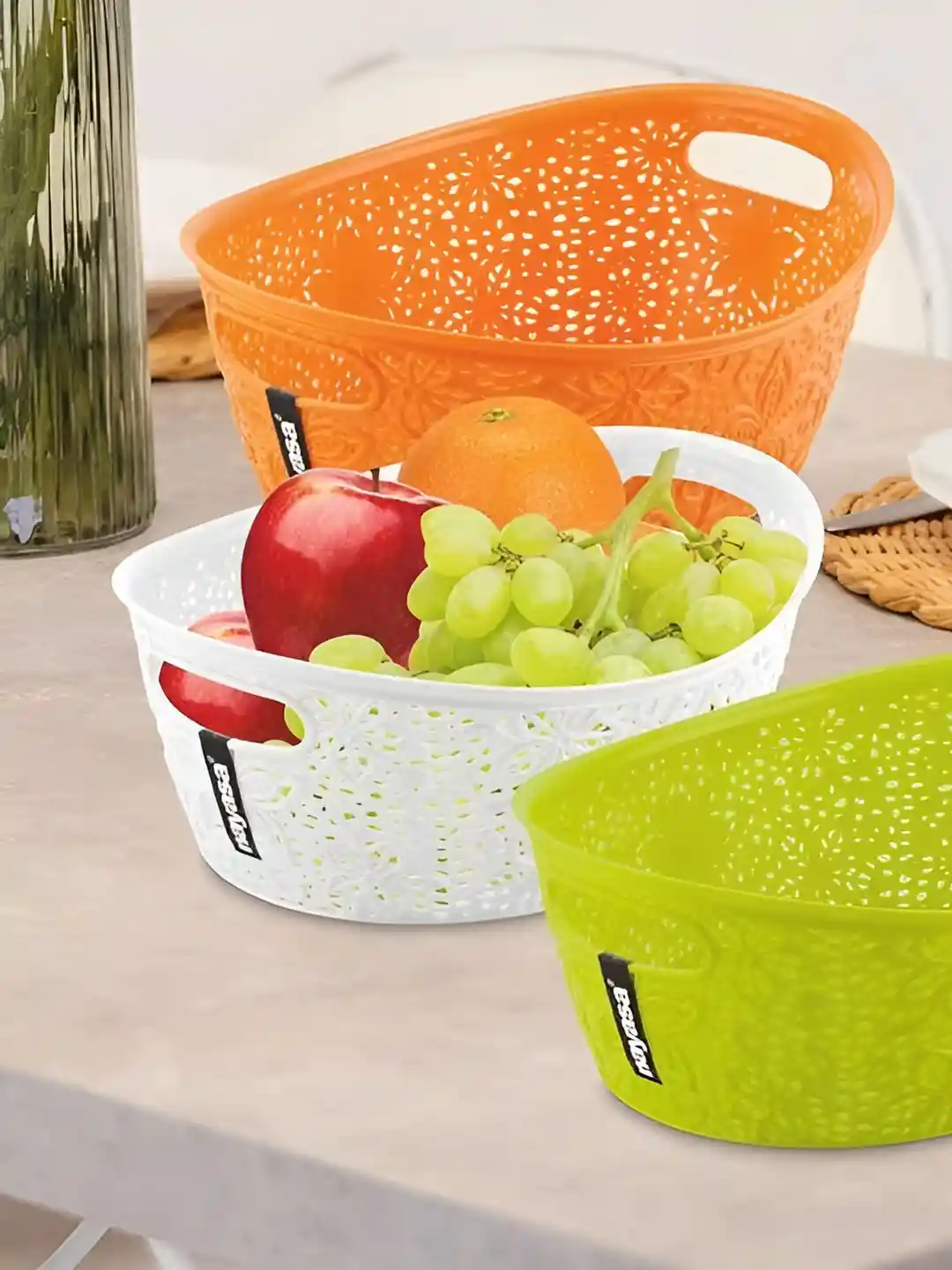 Buy Nayasa Orange White Pieces Easy to Clean Core Fruit and