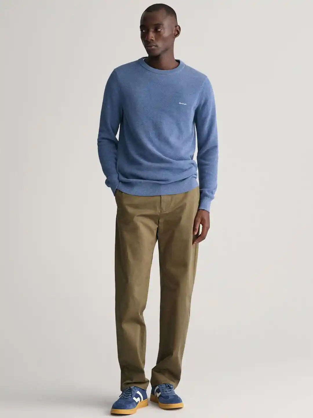 Buy GANT Men Solid Regular Fit Round Neck Pullover Sweater