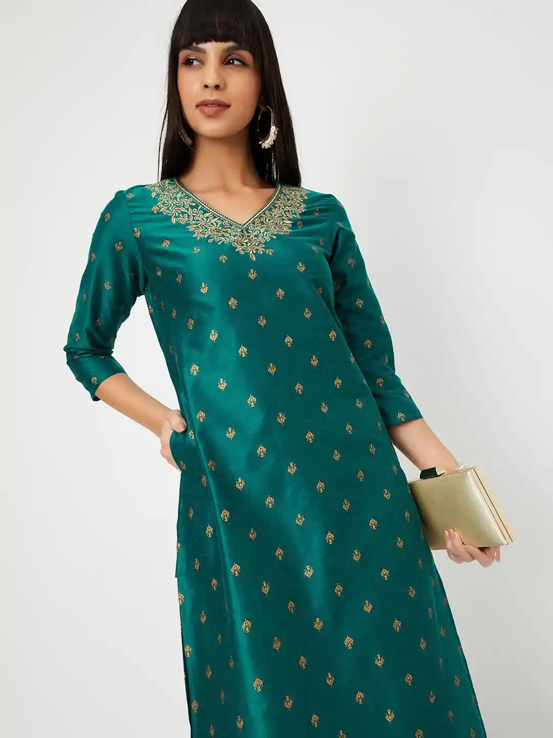 Buy max Women Ethnic Motifs Printed Festive A-Line Kurta Kurtas