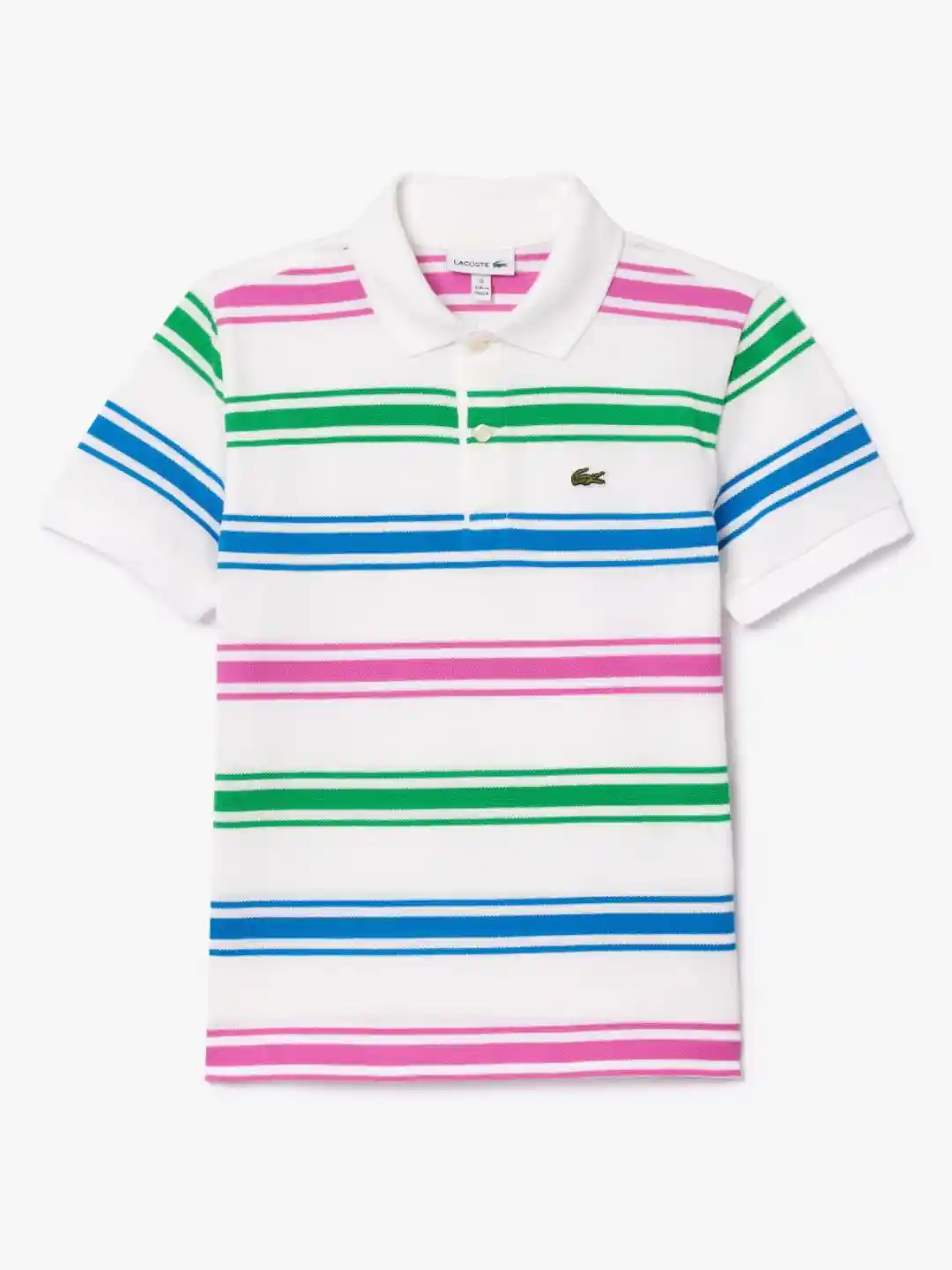 Lacoste Kids Striped Polo Collar Cotton T-shirt