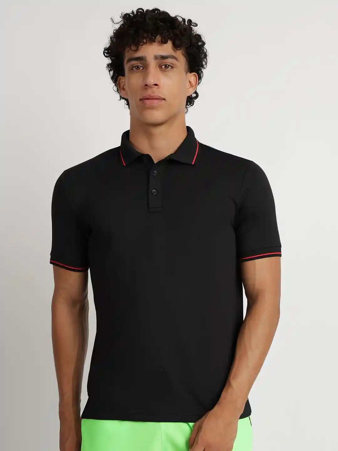 Reebok Brand Logo Embroidered Polo Collar Short Sleeves T-Shirt