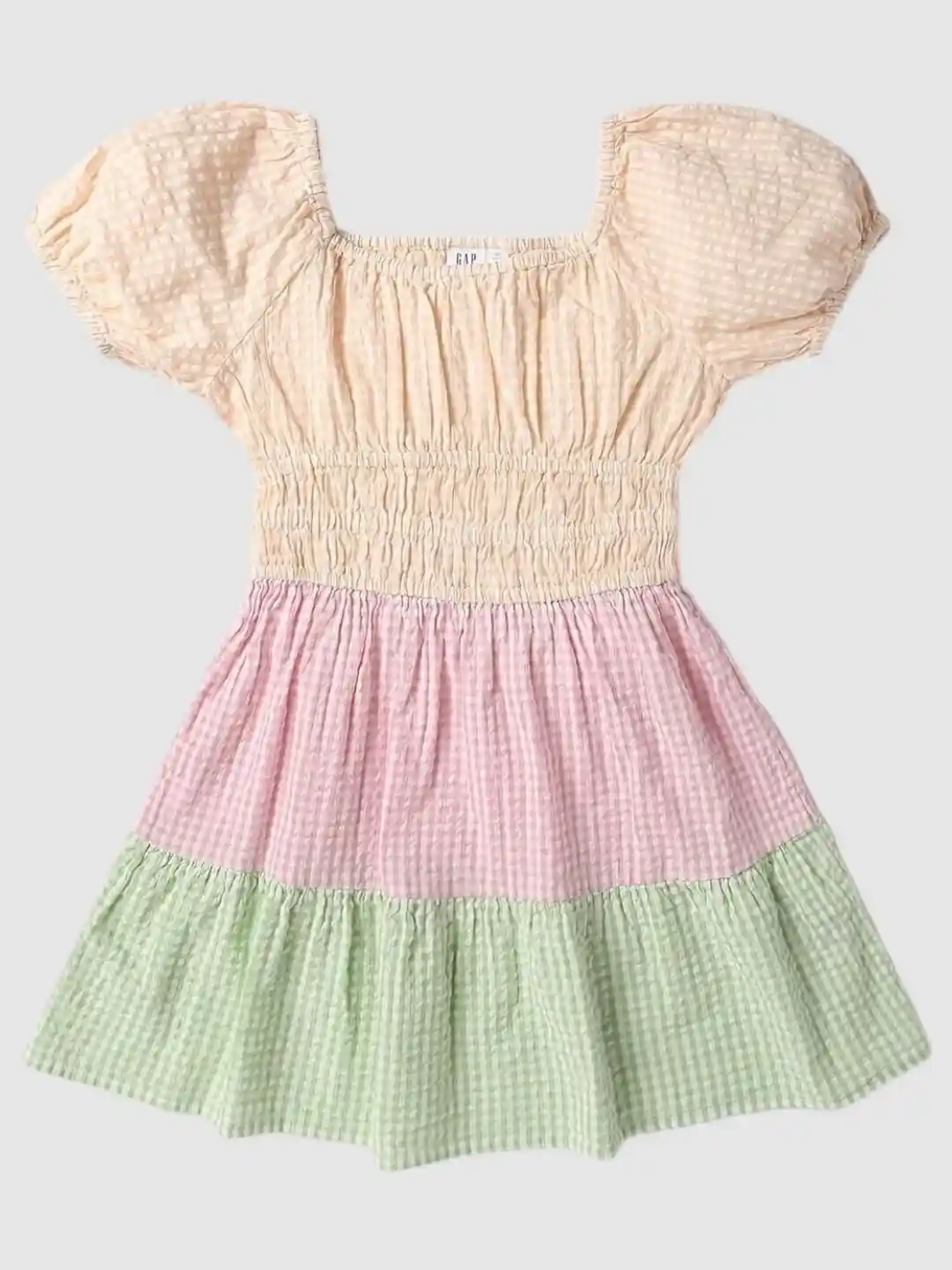 GAP Girls Checked Pure Cotton Fit Flare Dress