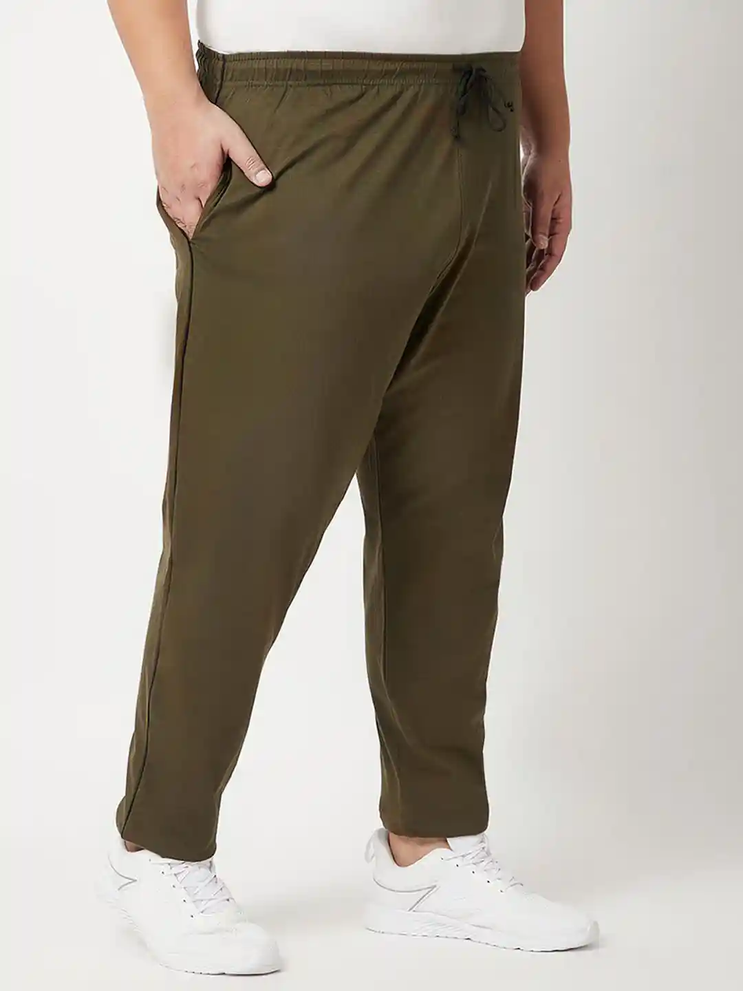 Buy Vaishvik Men Slim Fit Mid-Rise Pure Cotton Plus Size Track