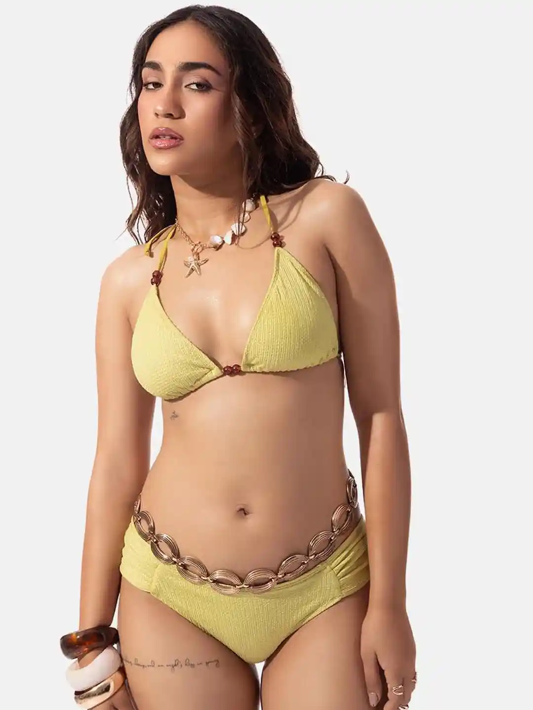 Buy Lemonlords Textured Triangle Bikini Top - Swim Tops for Women