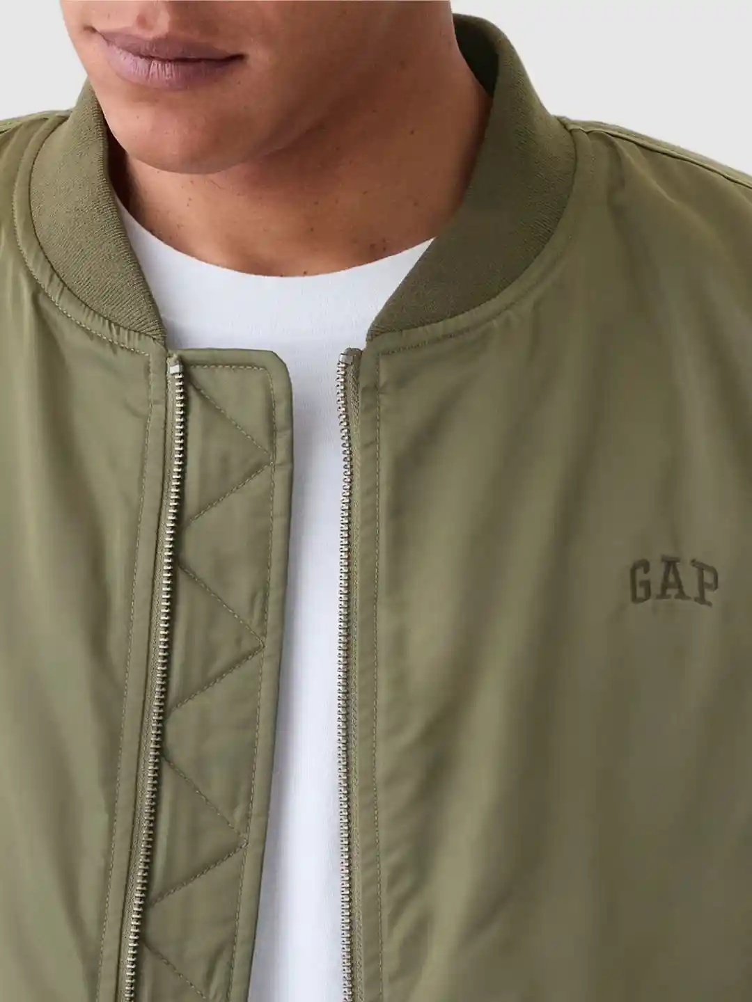 Buy GAP Regular Fit Zip-Front Bomber Jacket With Logo Embroidered