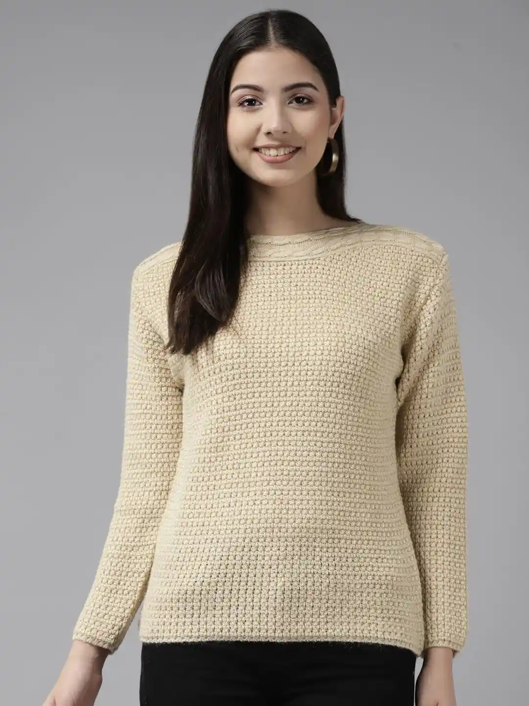 The Roadster Lifestyle Co Knitted Woolen Pullover Sweater