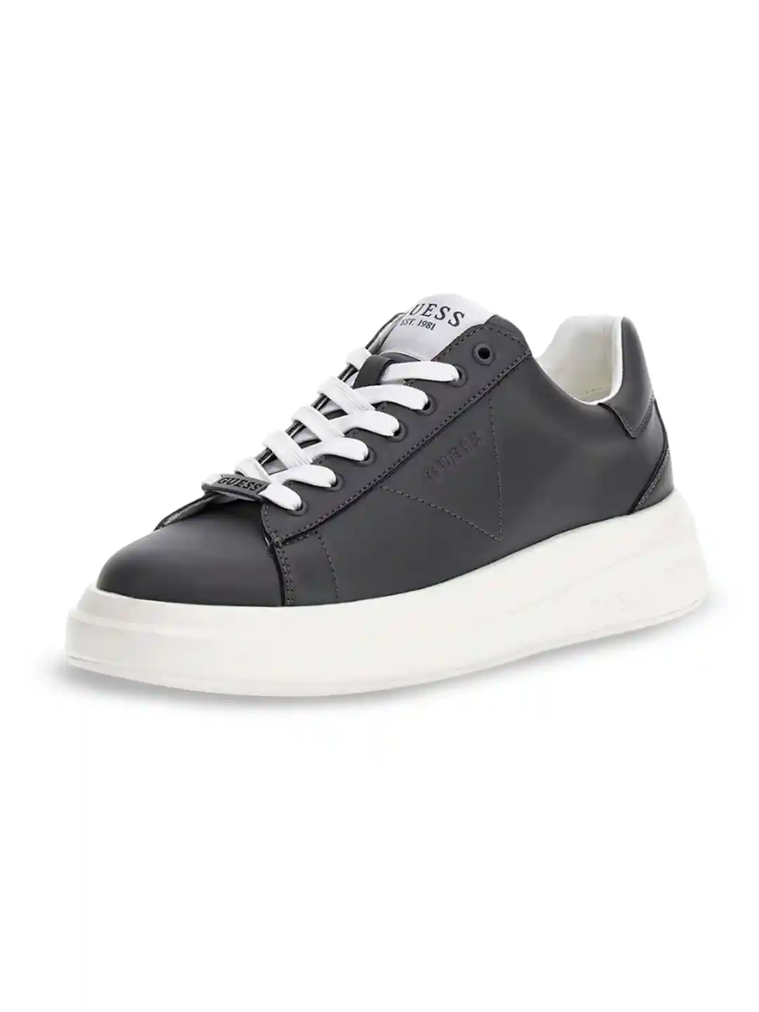 GUESS Men Elba Solid Leather Sneakers