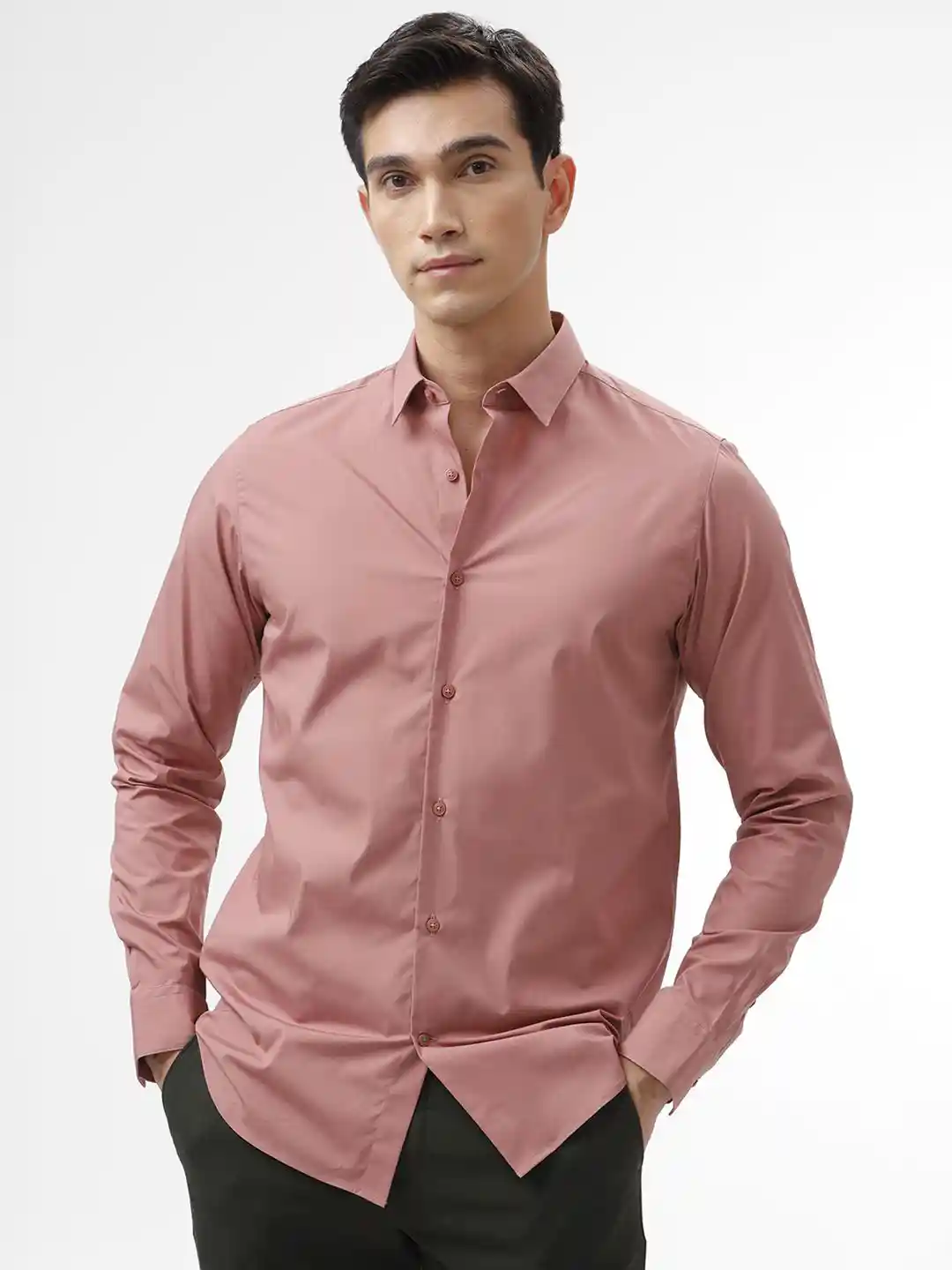 Buy The Collection Men Classic Slim Fit Opaque Casual Shirt