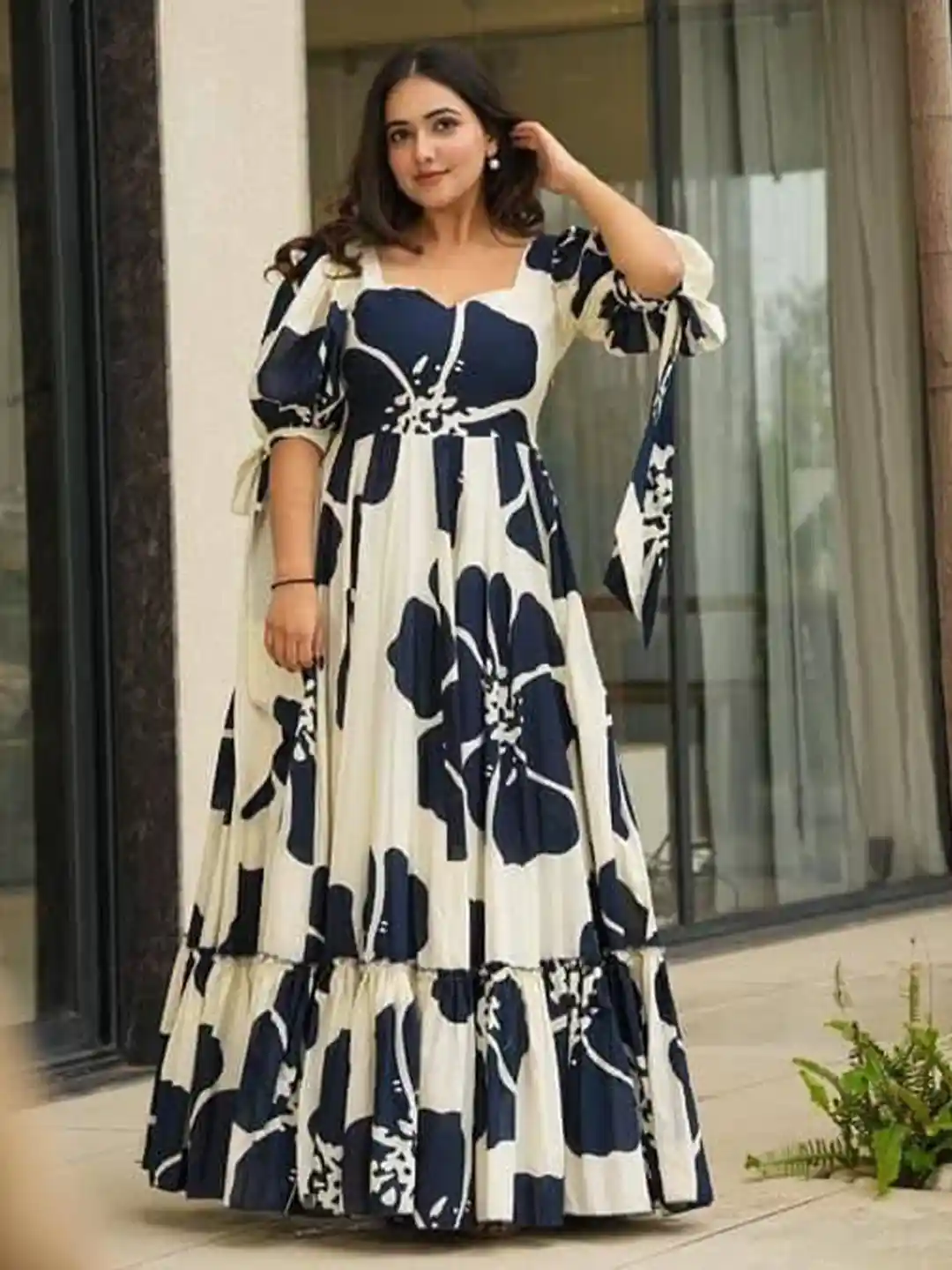 Buy CORSICA Floral Printed Tie-Ups Detail Maxi Dress Dresses for