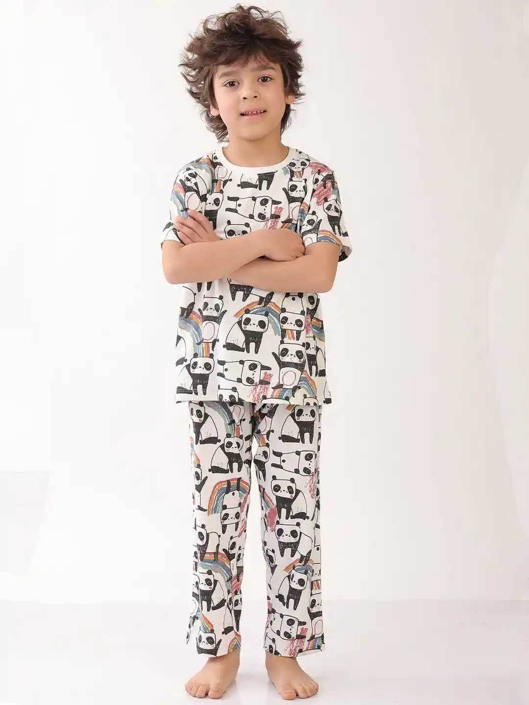 Buy Anthrilo Boys Summer Panda Short Slevee Pure Cotton Pyjama Set