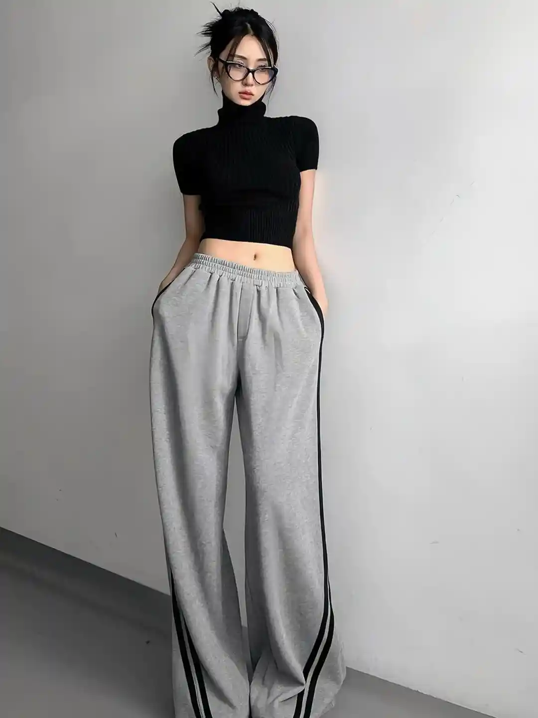 Buy Outzidr Women Wide Leg Fit Mid Rise Sweatpants Track Pants