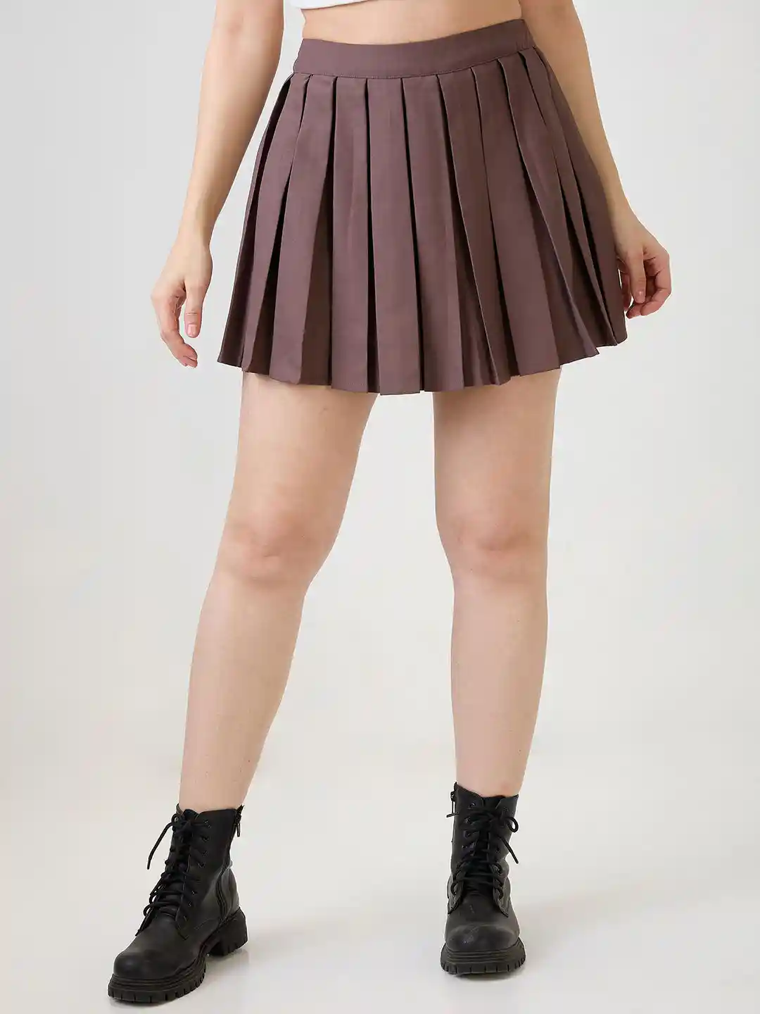 Myntra Tan Skirt Forever 21 Buy Globus High-Rise Pleated Mini