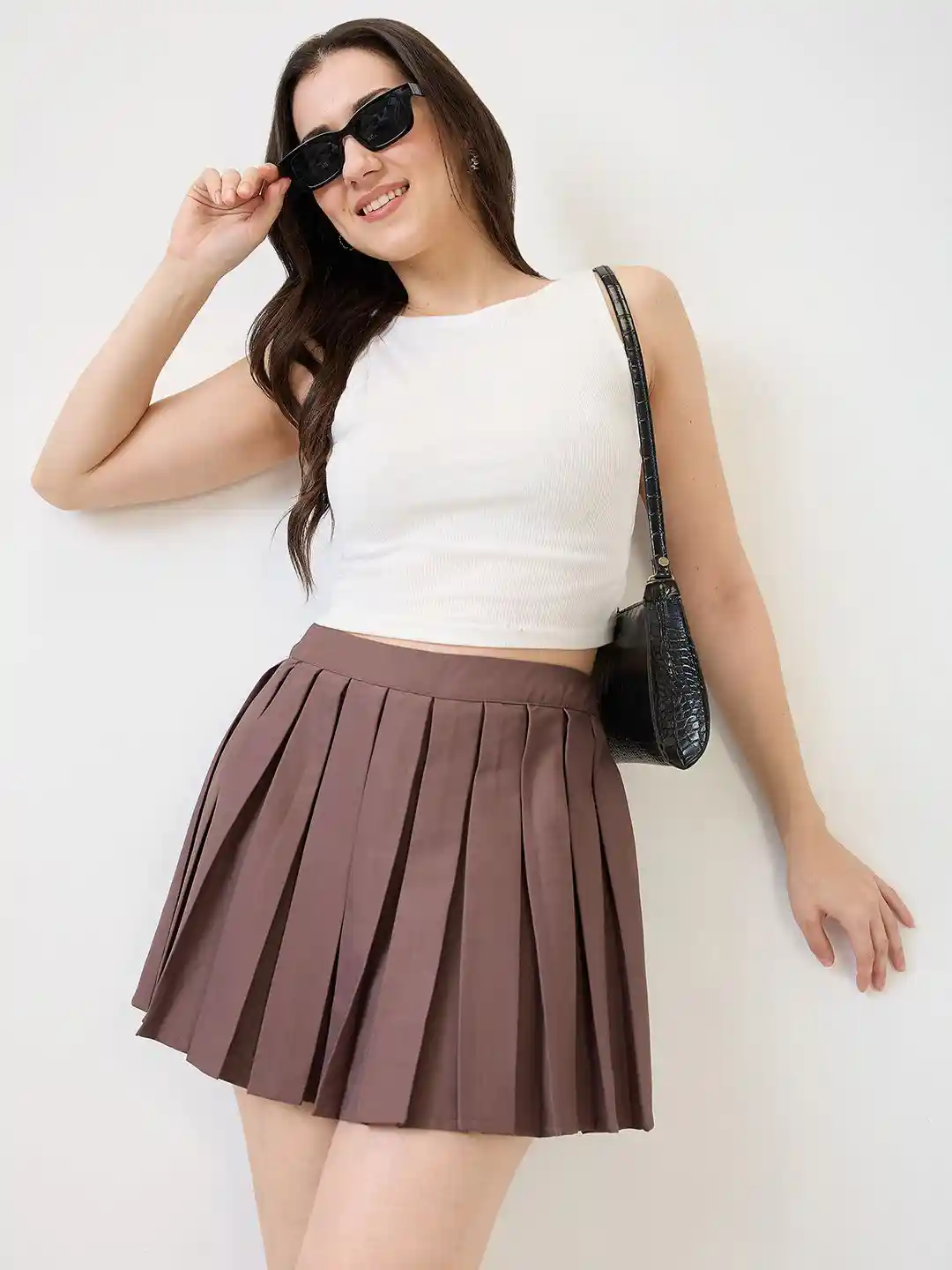 Buy Globus High-Rise Pleated Mini Korean Tennis Skirt Skirts for