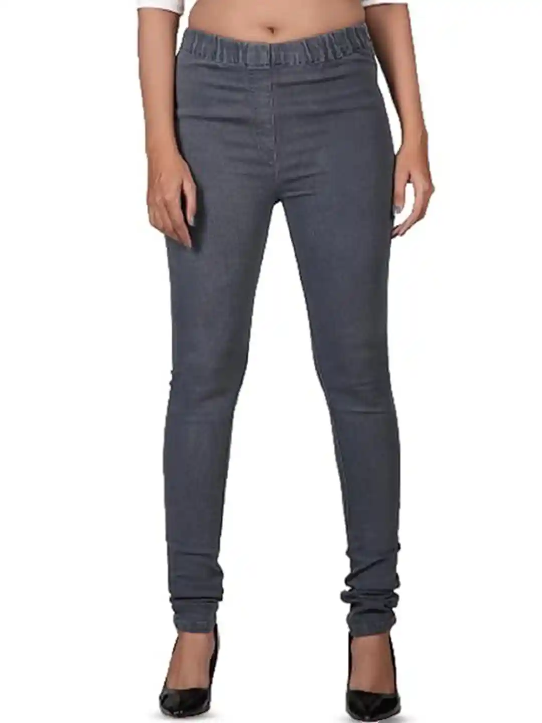 FITWINGS Women's High Waist Denim Jeggings - Plus Size Slim Fit Stretch Jeans