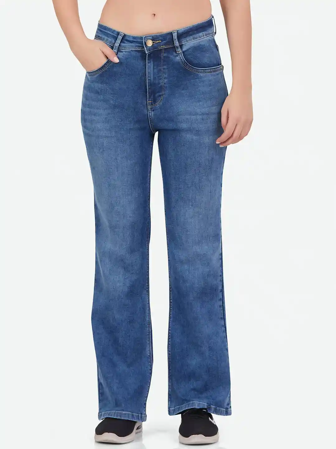 FCK-3 Women Brooklyn Wide Leg High-Rise Light Fade Stretchable Jeans