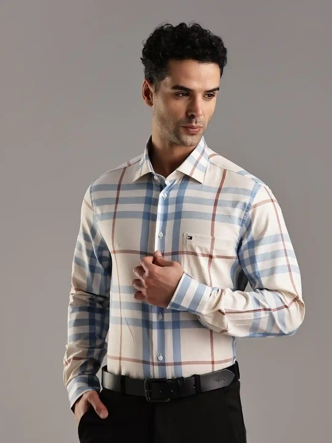 Tommy Hilfiger Men Opaque Checked Formal Shirt