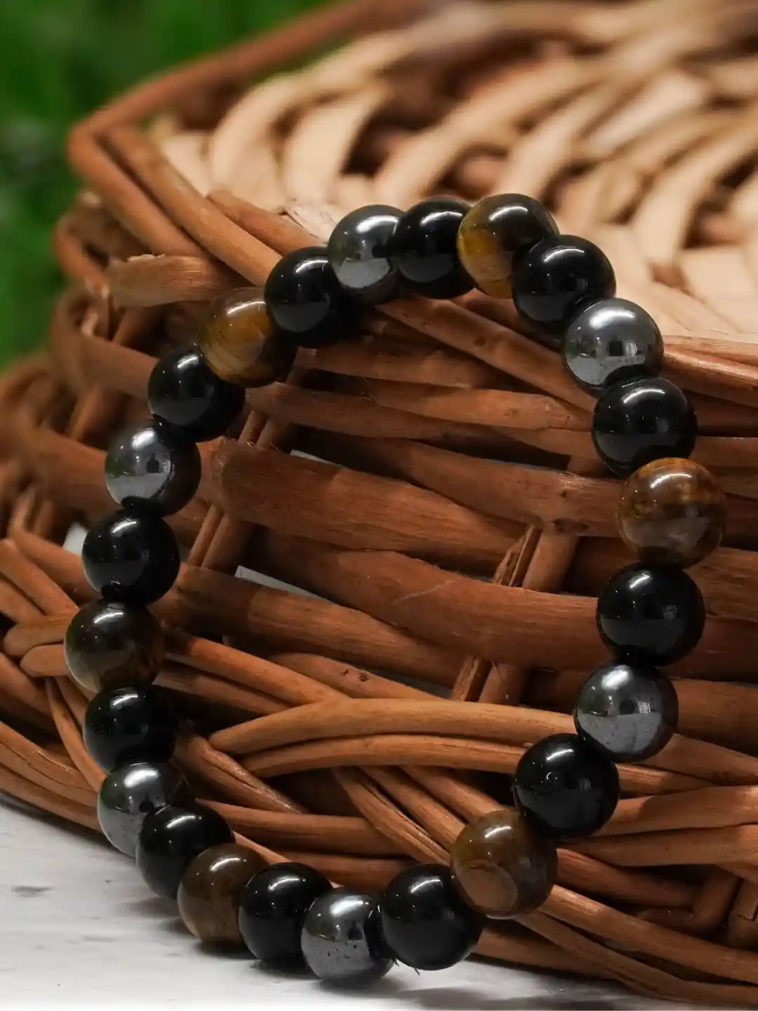 Buy Japam Triple Protection Band with Tiger Eye Bracelet