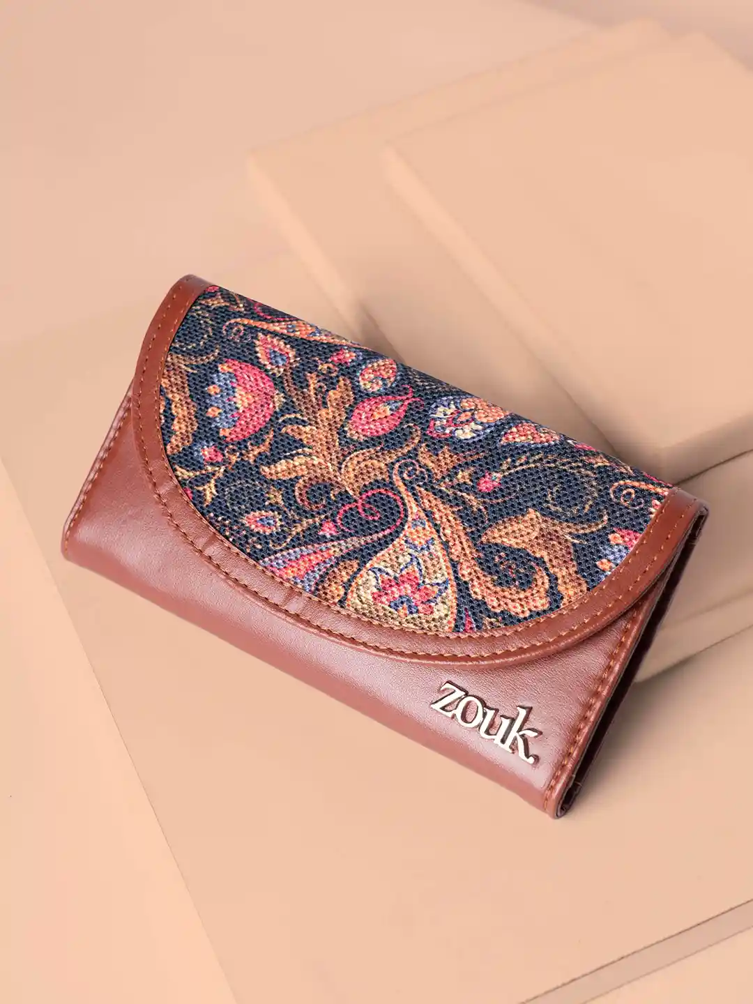 Buy ZOUK Women Printed Leather Three Fold Wallet Wallets for