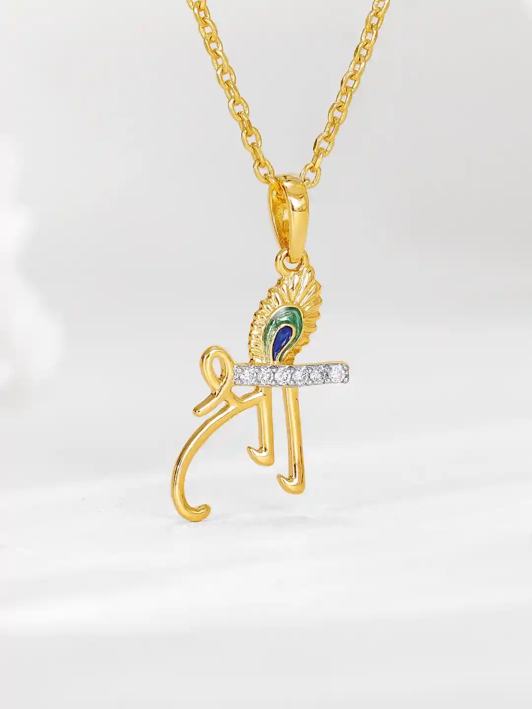 Buy GIVA Women Gold Jai Sri Krishna Diamond Pendant Pendant
