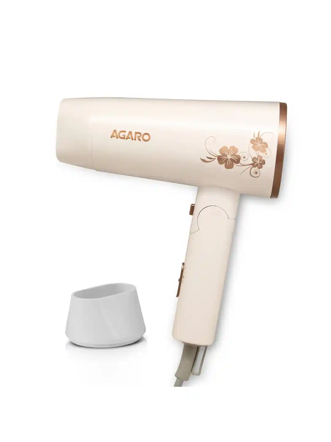 Buy Agaro HD-1217 Hair Dryer with Foldable Handle - White - Dryers