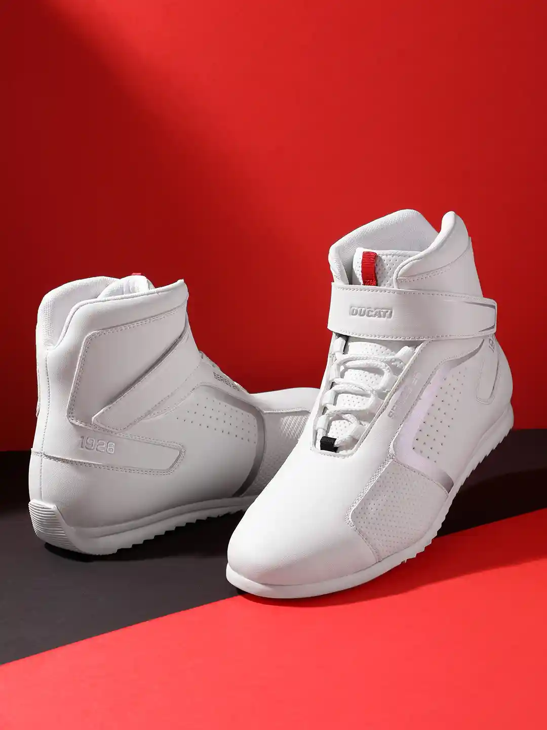 Buy Ducati Men Perforated Detail Round-Toe Mid-Top Everyday