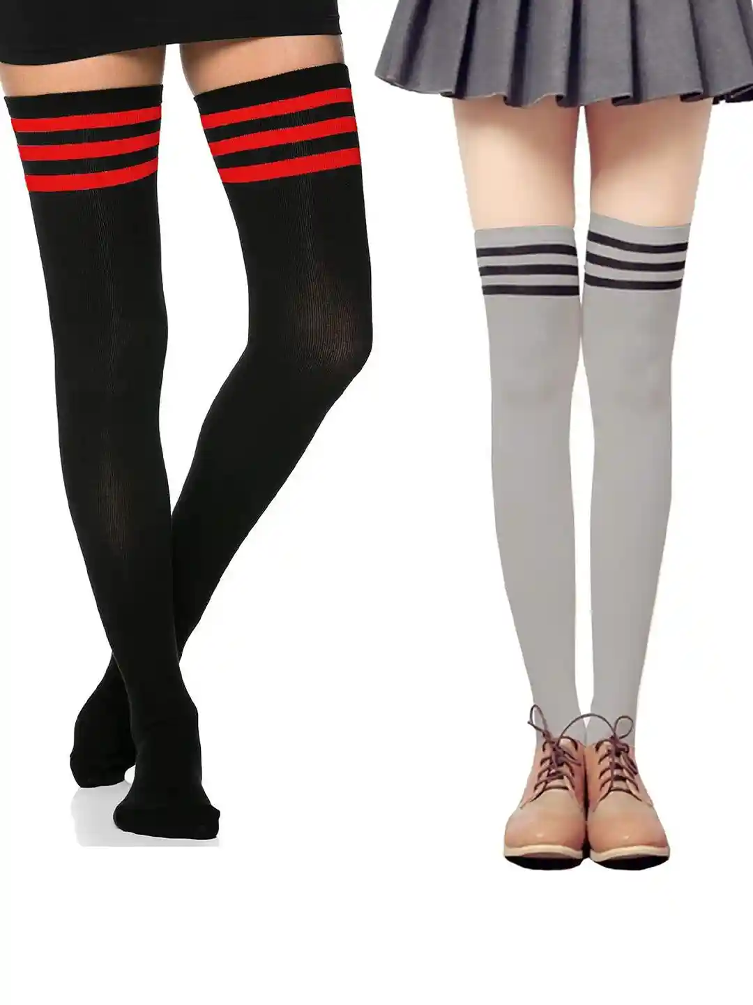 Buy POLLOLOCO Women Pack Of Striped Cotton Above Knee-Length