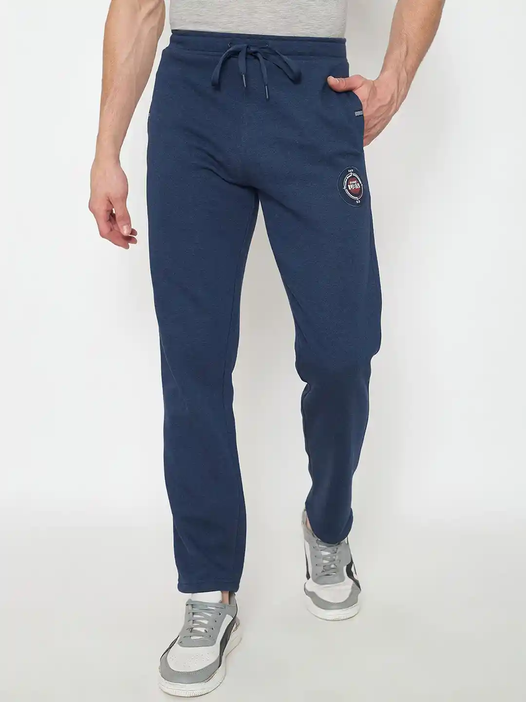 Buy Duke Men Brand Logo Printed Cotton Mid Rise Track Pants