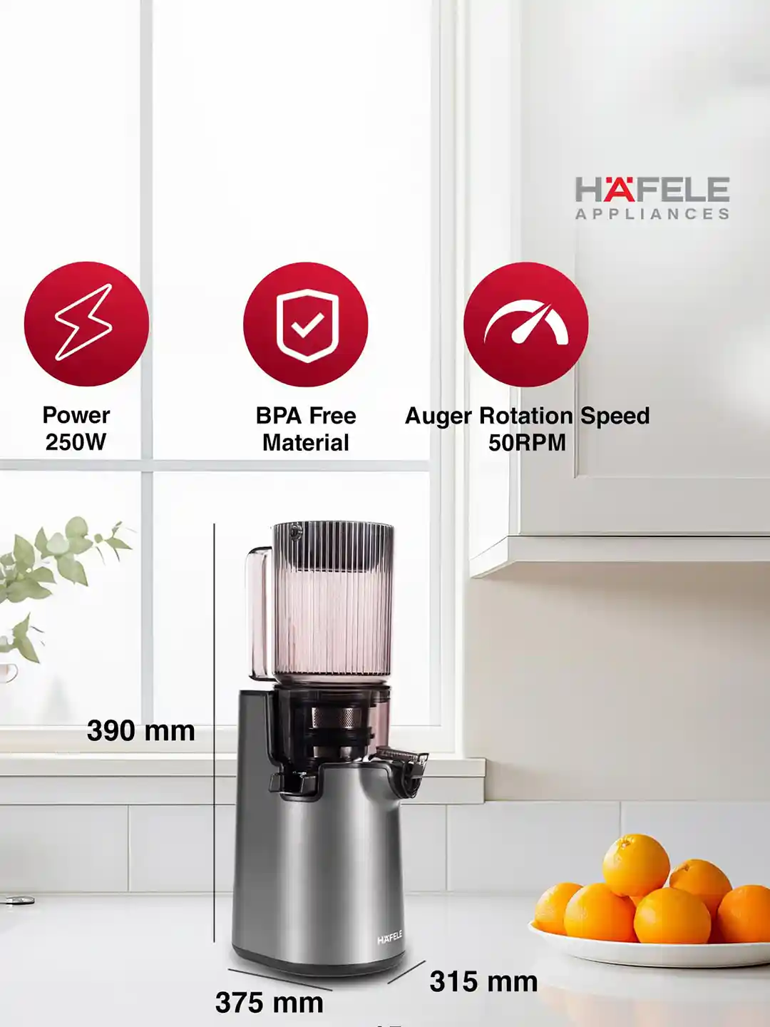 Buy Hafele Magnus Prime Cold Press Black Plastic Easy To Assemble