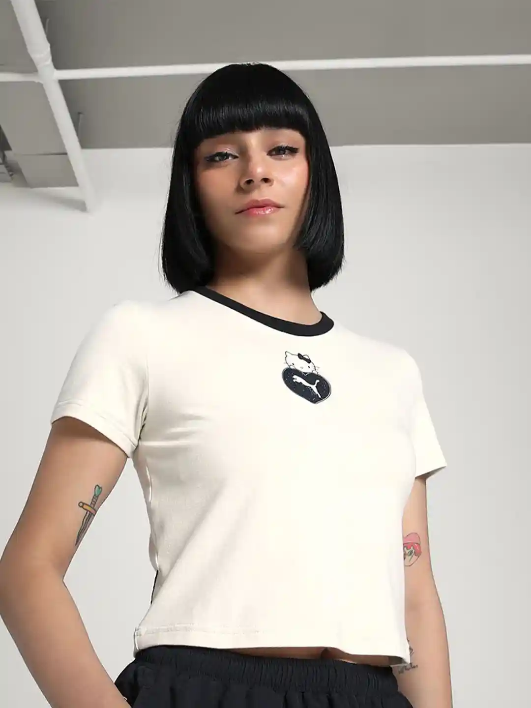 Buy Puma x HELLO KITTY AND FRIENDS Women Graphic Slim Fit Crop Tee