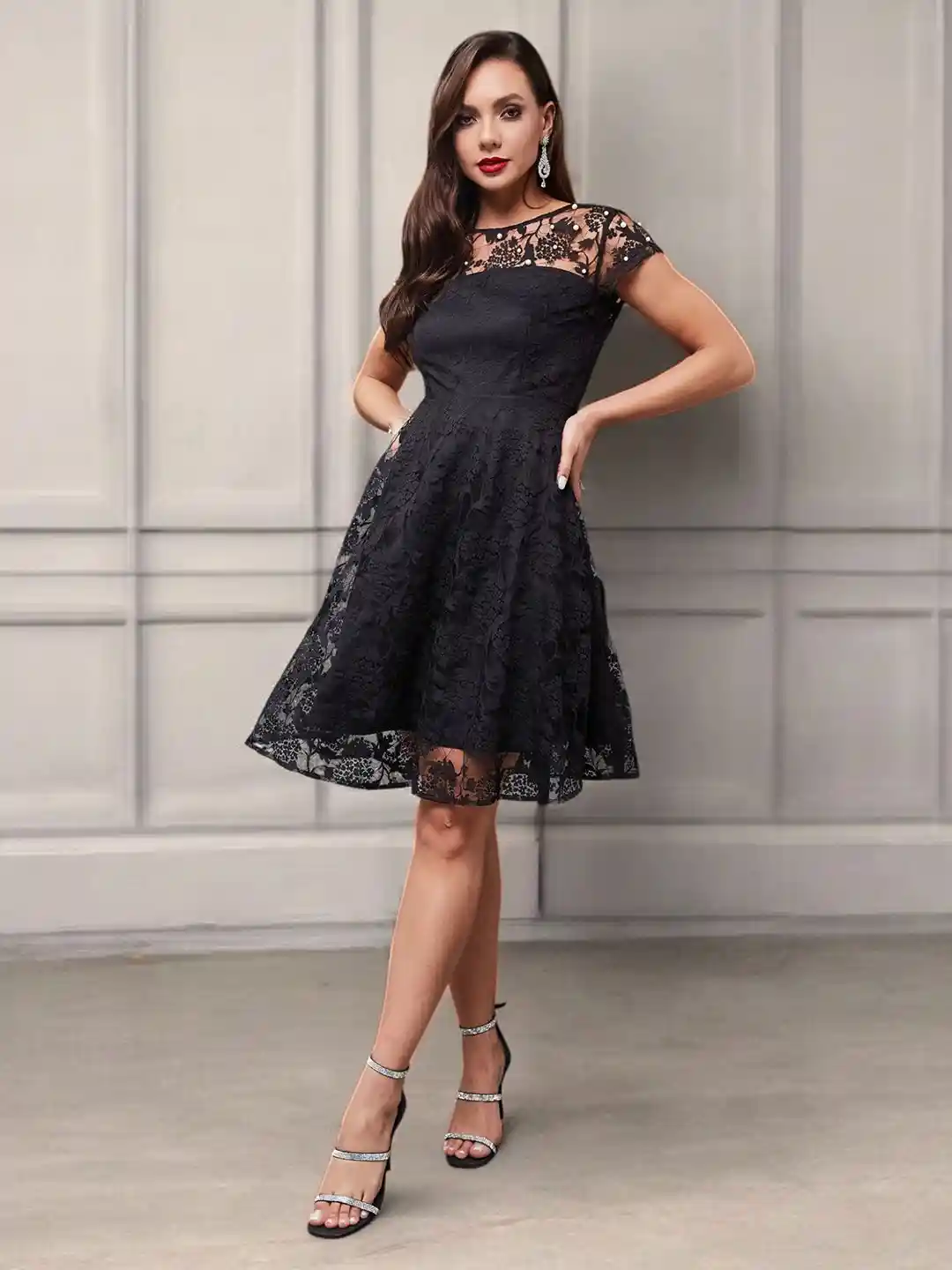 Party Wear Knee Length Dress With Stockings Women's Party Wear Knee Length Strachable Cotton Lycra Fabric One Piece  Midi Dress(Bodycon Dress) Pista