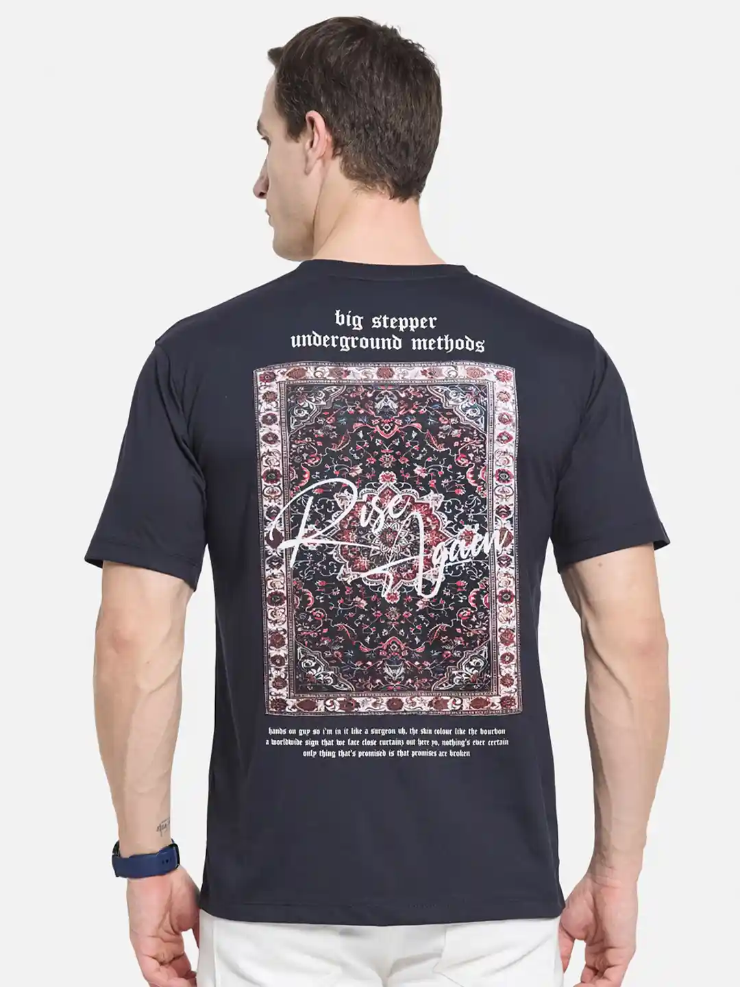 Buy Octave Men Graphic Printed Round Neck Cotton T-shirt Tshirts