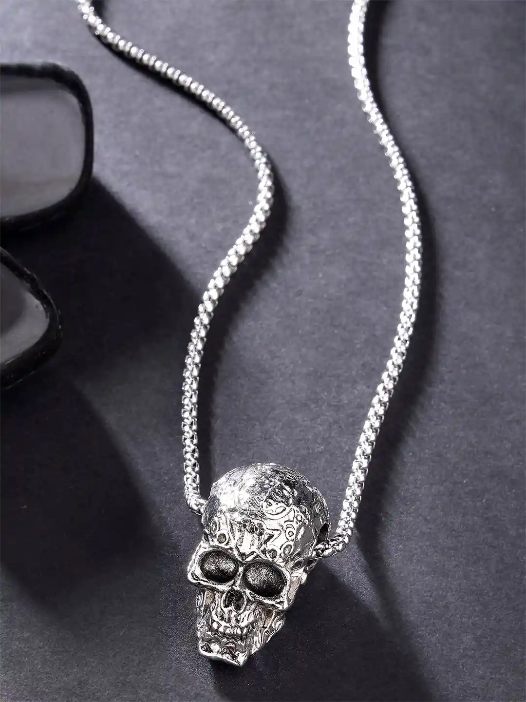 Buy The Roadster Lifestyle Men Silver-Plated Skull Pendant