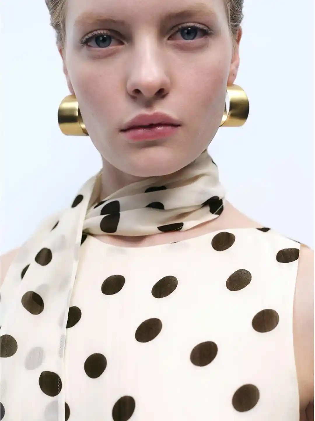 BEEDEN DOTS SCARF NECK TOPS ASOS DESIGN satin scarf neck top in